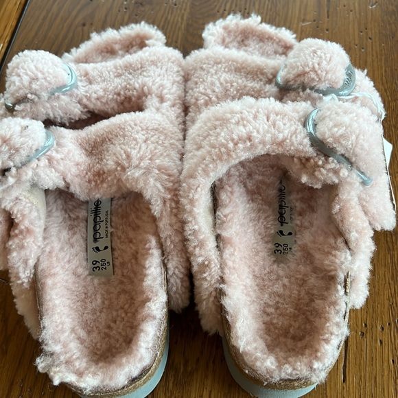 Free People Arizona Teddy Shearling Birkenstock Sandals Size 39 - Picture 3 of 5